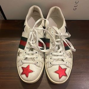 Gucci Ace Stars Embellished Size 6 1/2